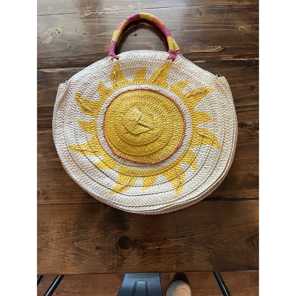 Straw Studios Yellow Sunshine Straw Purse- Lined